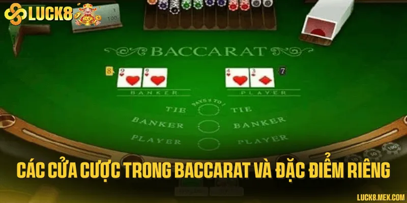 Các cửa cược trong baccarat và đặc điểm riêng
